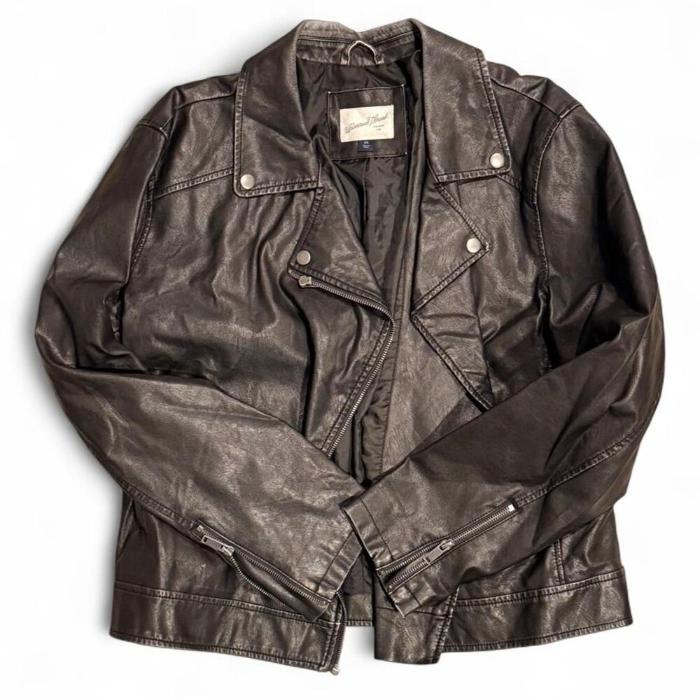Universal Thread Black Faux Leather Moto Jacket XXL